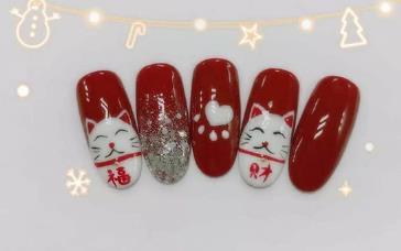 招财猫美甲 这是会让你发财的美甲-八福集